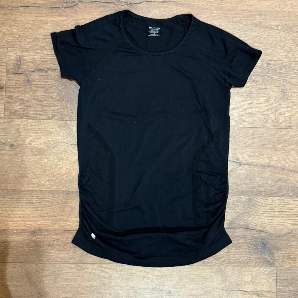 Athleta Black Seamless Tshirt Womens Size L Activewear Athleisure Speedlight